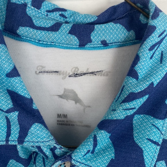 Blue and Teal Tommy Bahama Polo Medium - Picture 2 of 2